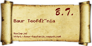 Baur Teofánia névjegykártya